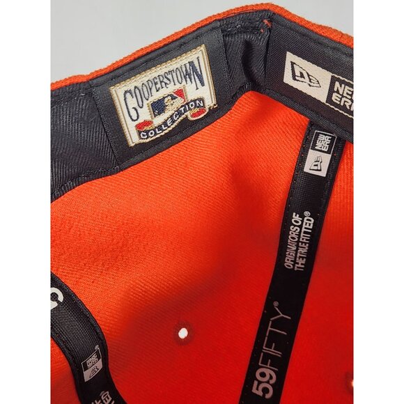 NOS Houston Astros New Era Flex Fit Cap Black & Orange 3d Embroidery sz M/L - Picture 8 of 9